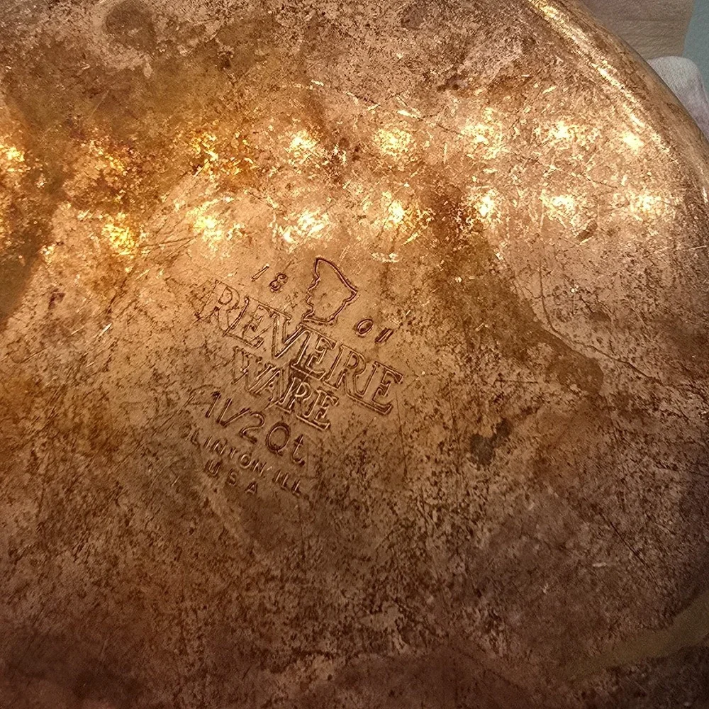Vintage 1801 Revere Ware Copper Bottom 1 1/2 (1.5) Quart Saucepan‎ Pot